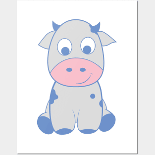 cute baby cow Posters and Art